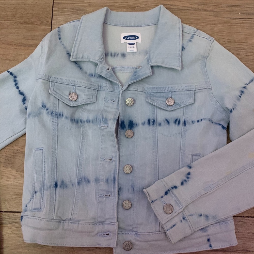 Girls Denim tie dye jacket
